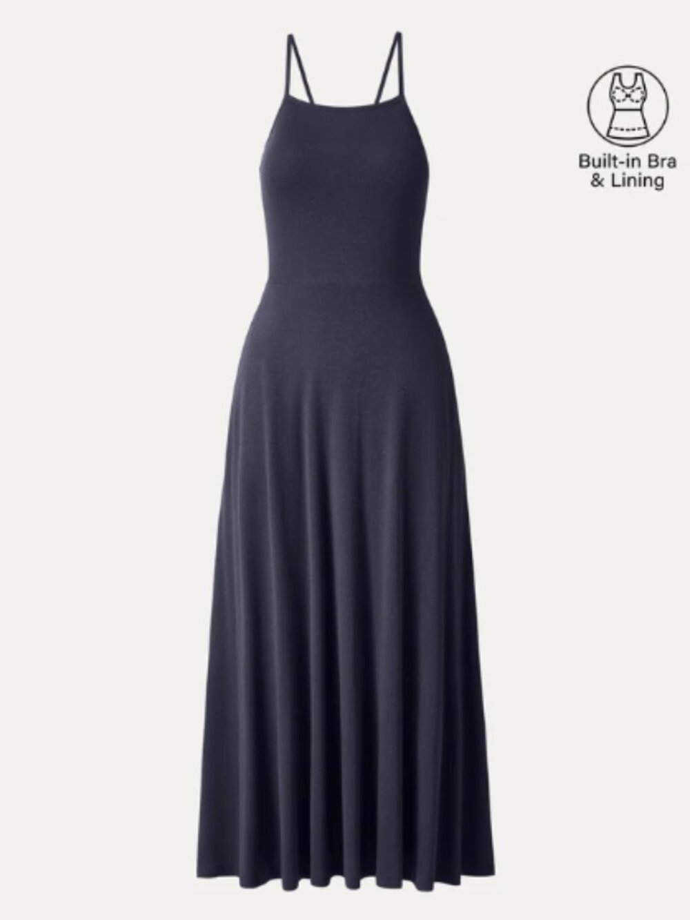 OGL Soft Linen Knit Spaghetti Midi Bra Dress
